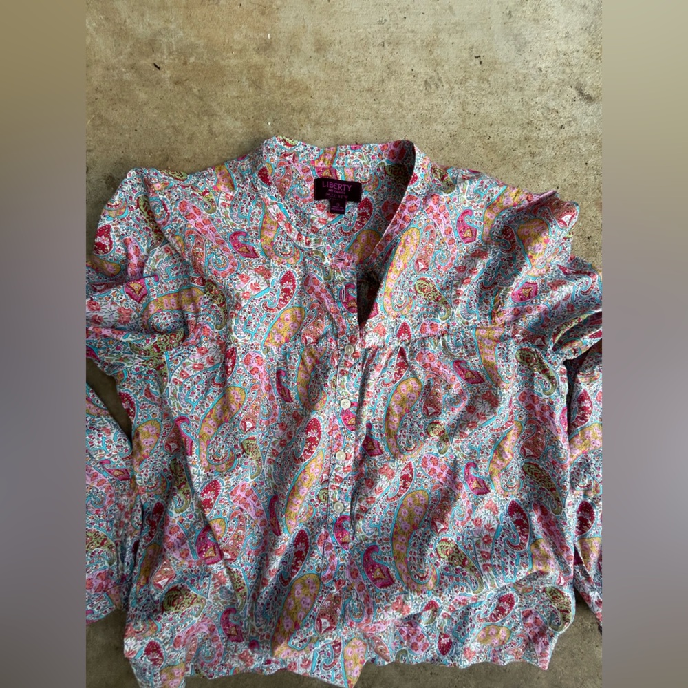 LIKE NEW- Liberty Art for J.Crew Multicolor Paisley Button Down Summer Blouse - Picture 4 of 10